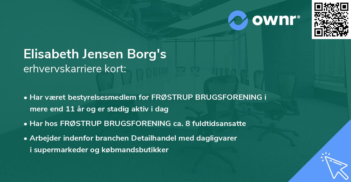 Elisabeth Jensen Borg's erhvervskarriere kort