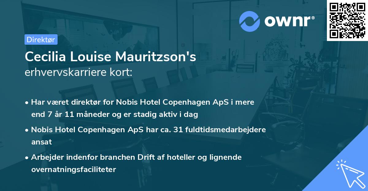 Cecilia Louise Mauritzson's erhvervskarriere kort