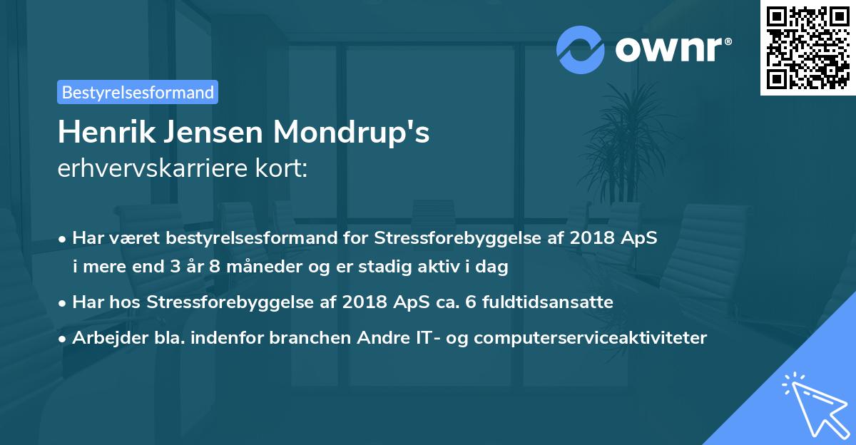 Henrik Jensen Mondrup's erhvervskarriere kort