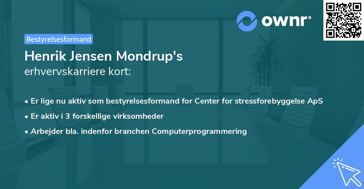 Henrik Jensen Mondrup's erhvervskarriere kort