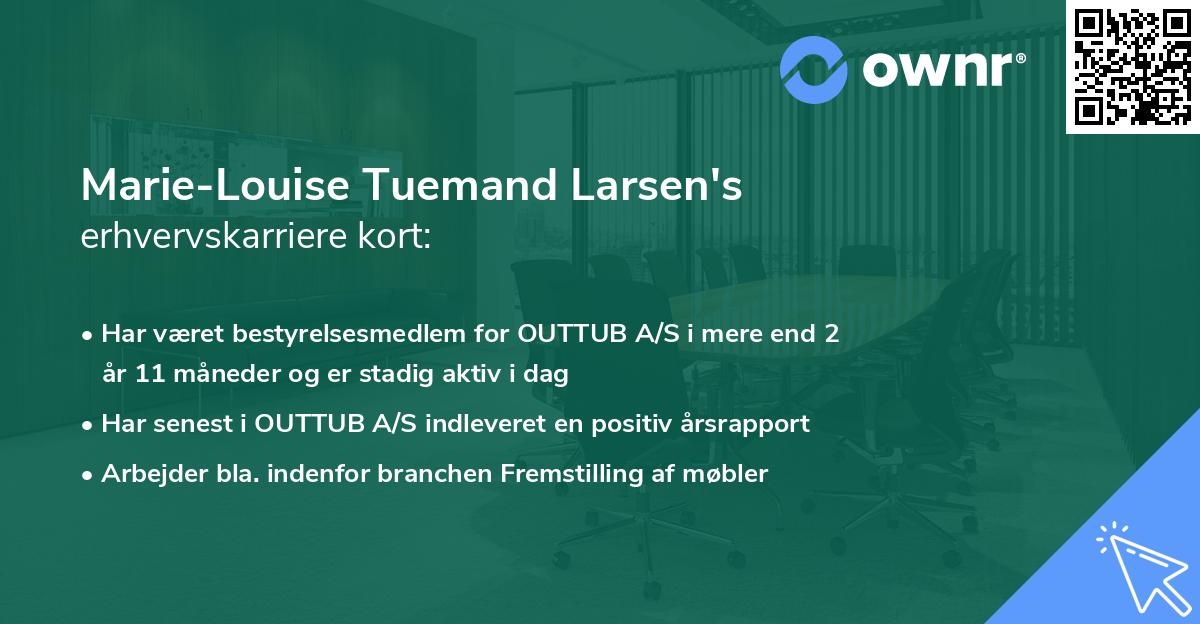 Marie-Louise Tuemand Larsen's erhvervskarriere kort