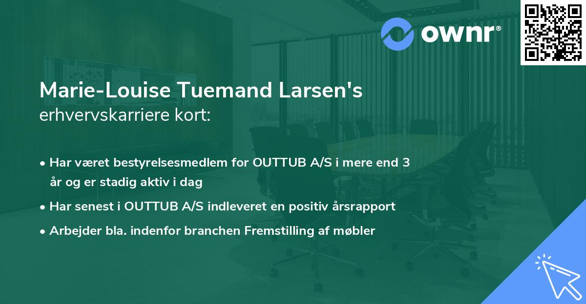 Marie-Louise Tuemand Larsen's erhvervskarriere kort