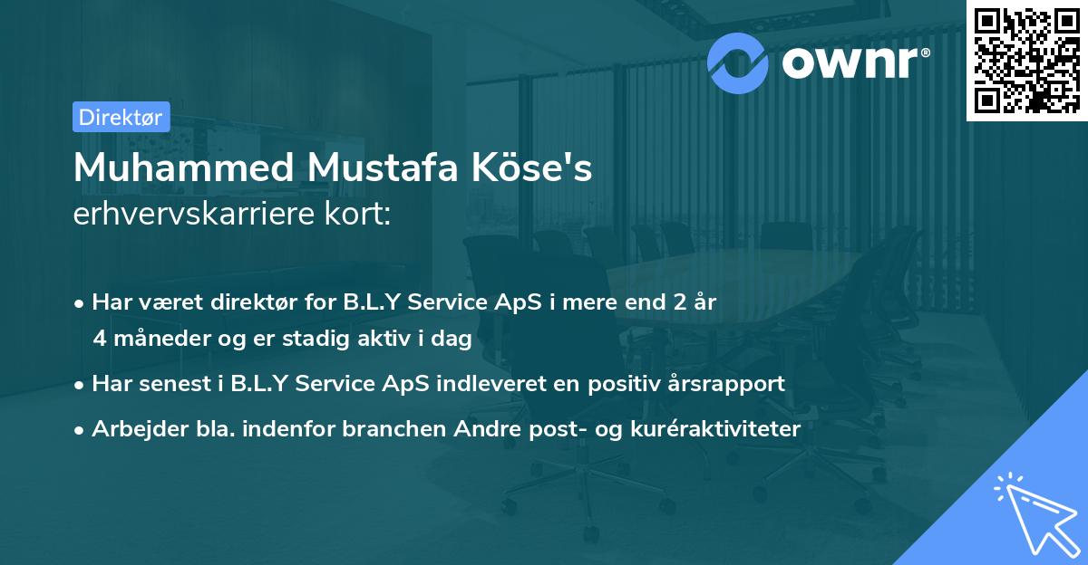Muhammed Mustafa Köse's erhvervskarriere kort