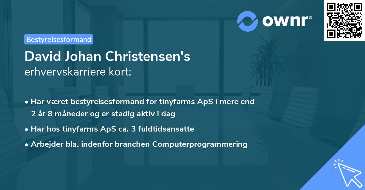 David Johan Christensen's erhvervskarriere kort