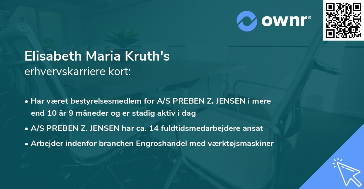 Elisabeth Maria Kruth's erhvervskarriere kort