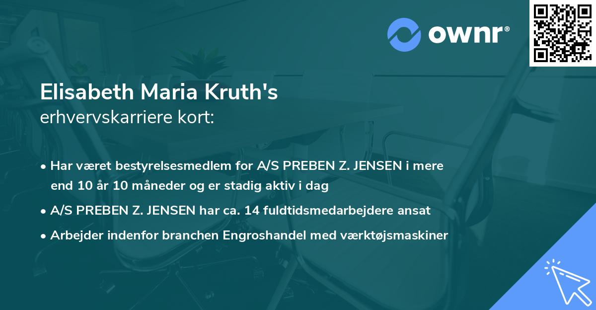 Elisabeth Maria Kruth's erhvervskarriere kort