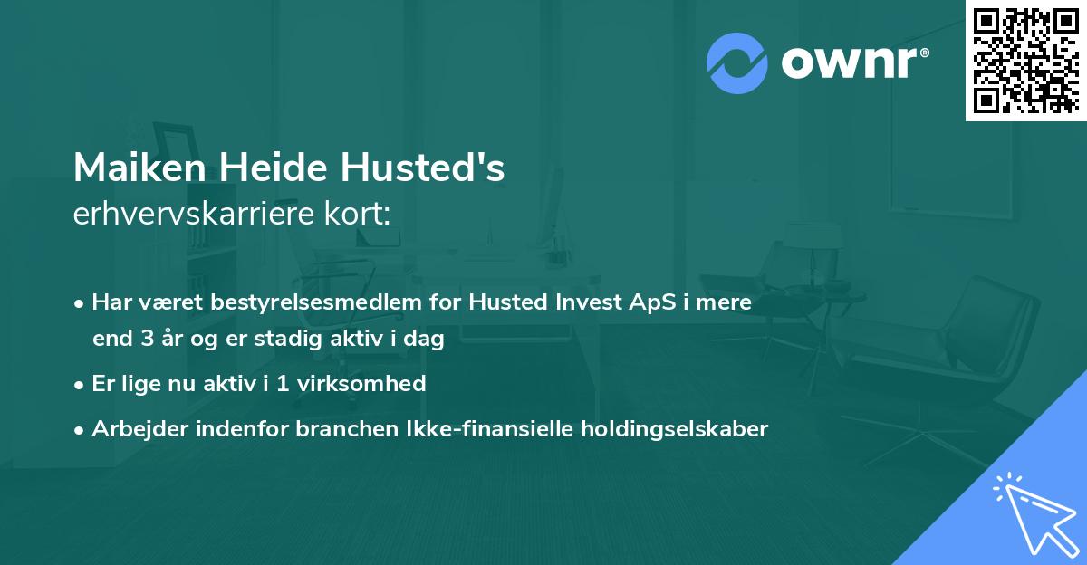 Maiken Heide Husted's erhvervskarriere kort