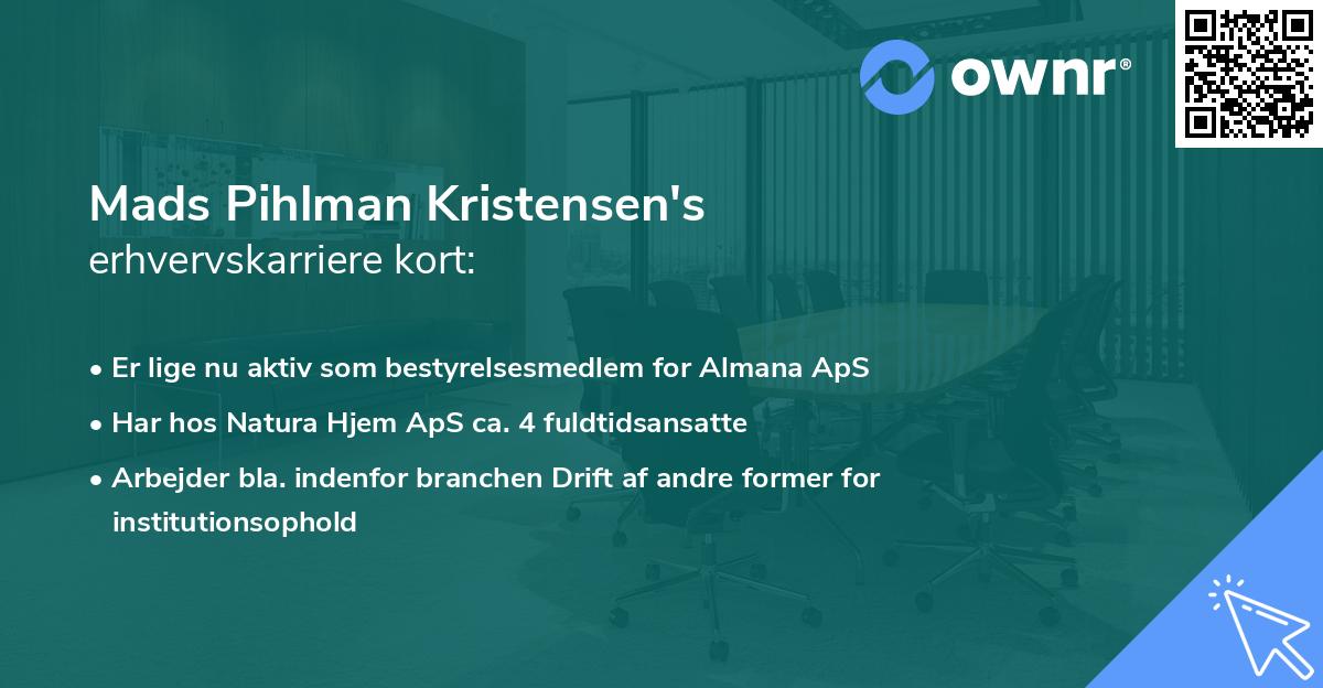 Mads Pihlman Kristensen's erhvervskarriere kort