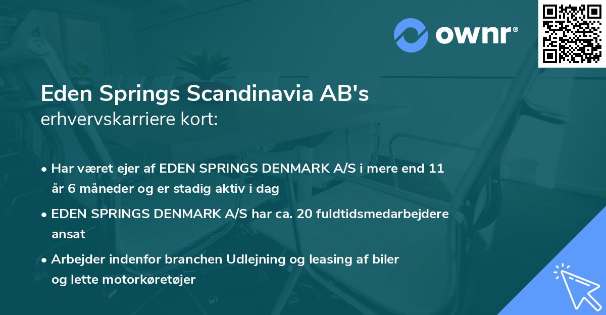 Eden Springs Scandinavia AB's erhvervskarriere kort