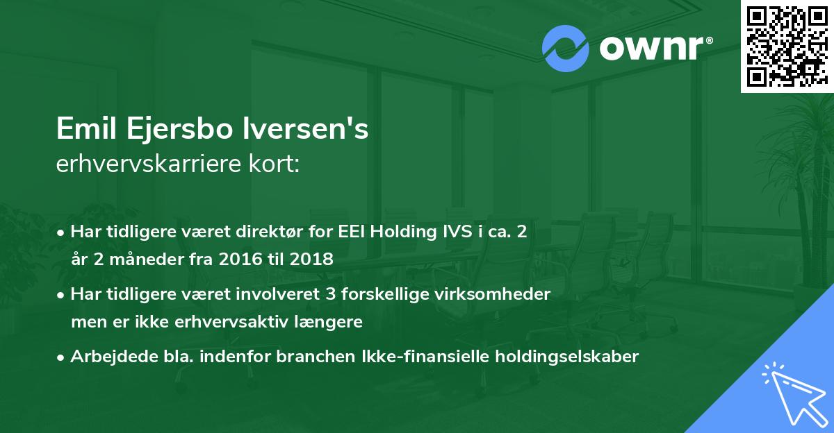 Emil Ejersbo Iversen's erhvervskarriere kort