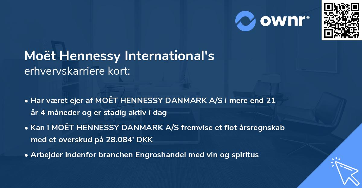 Moët Hennessy International's erhvervskarriere kort