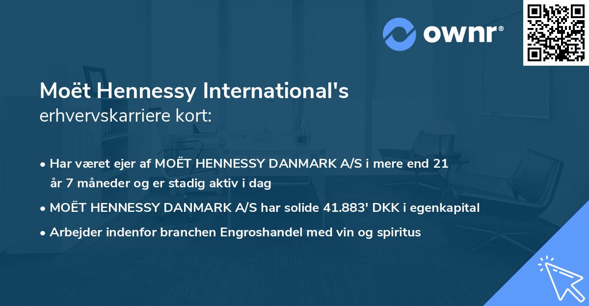 Moët Hennessy International's erhvervskarriere kort
