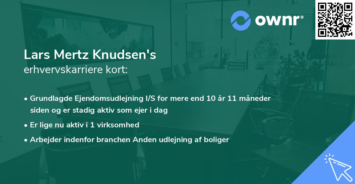 Lars Mertz Knudsen's erhvervskarriere kort