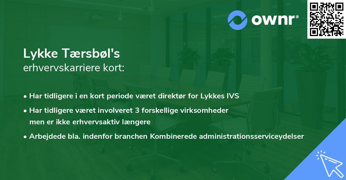 Lykke Tærsbøl's erhvervskarriere kort