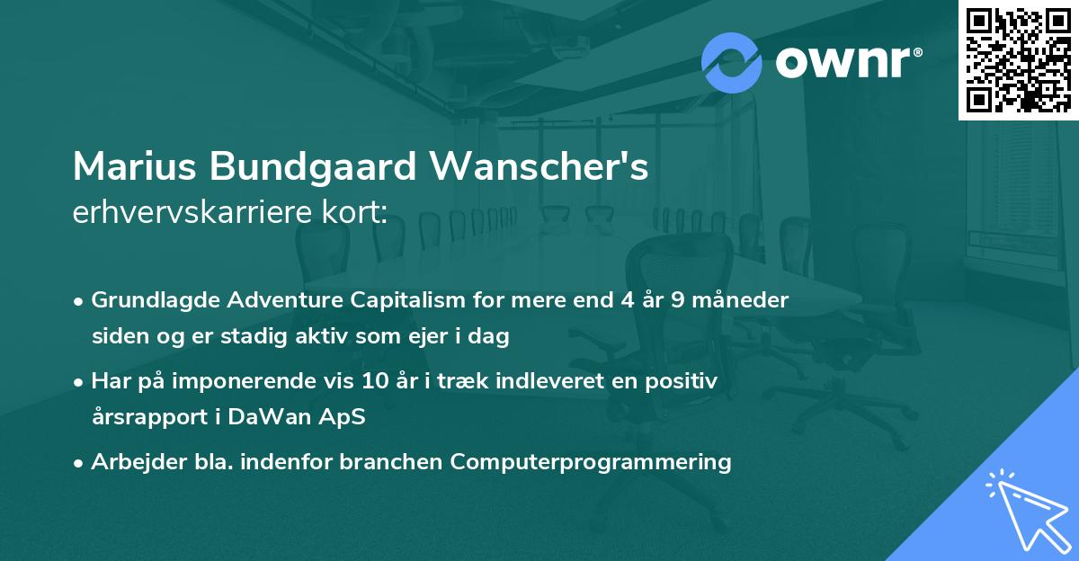 Marius Bundgaard Wanscher's erhvervskarriere kort