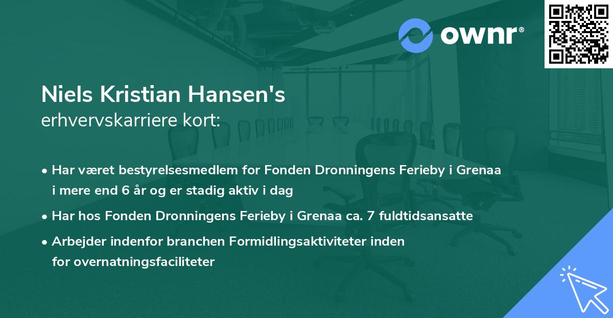 Niels Kristian Hansen's erhvervskarriere kort