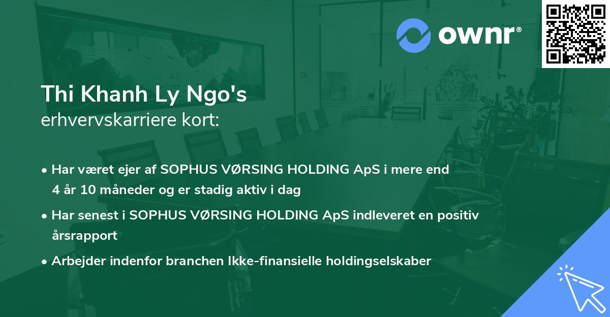 Thi Khanh Ly Ngo's erhvervskarriere kort