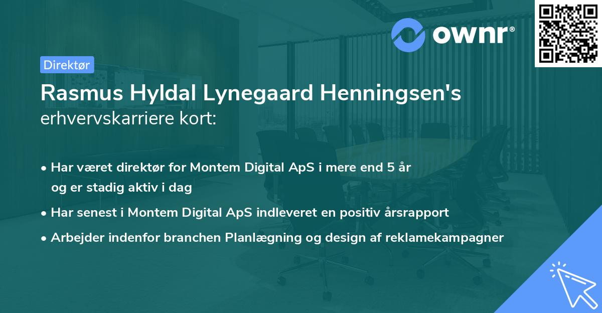 Rasmus Hyldal Lynegaard Henningsen's erhvervskarriere kort