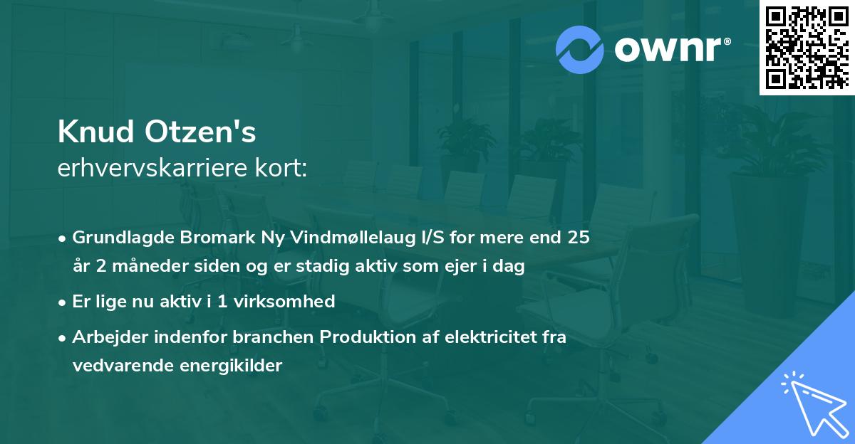 Knud Otzen's erhvervskarriere kort