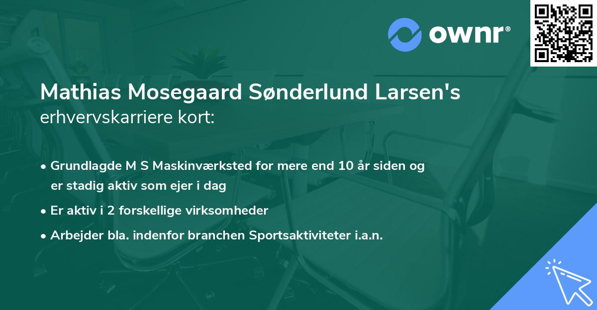 Mathias Mosegaard Sønderlund Larsen's erhvervskarriere kort
