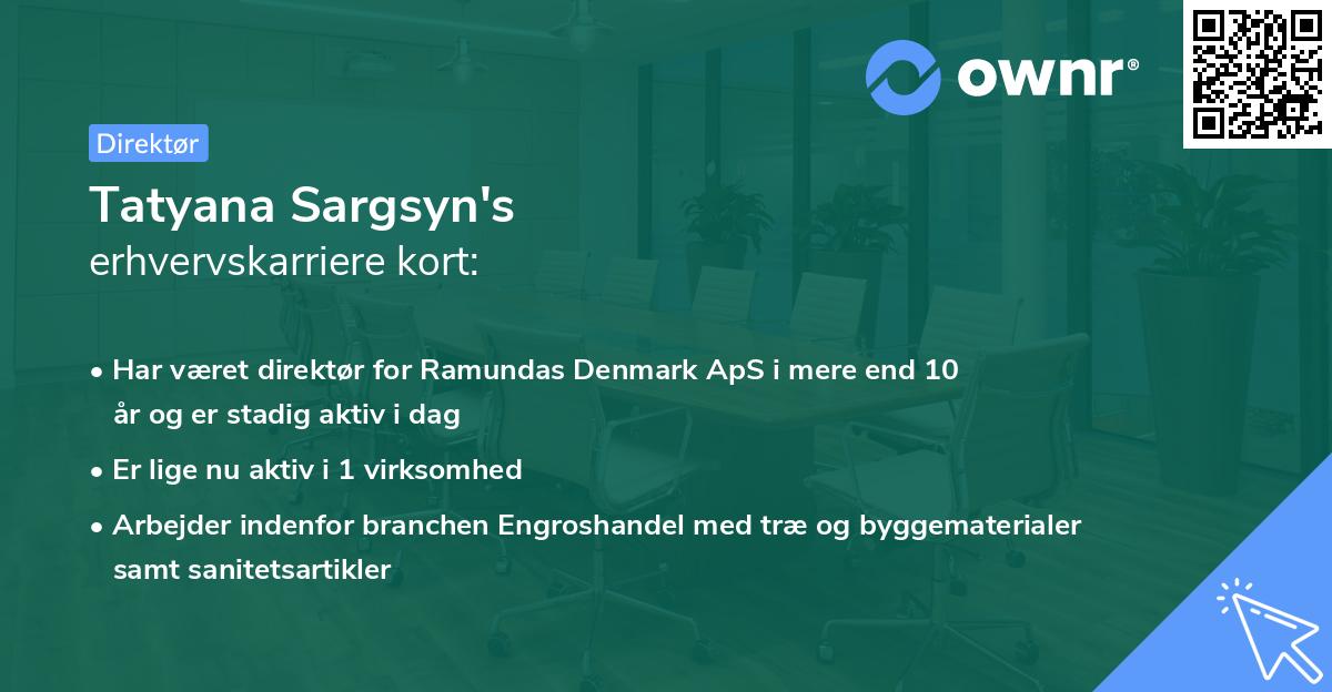 Tatyana Sargsyn's erhvervskarriere kort