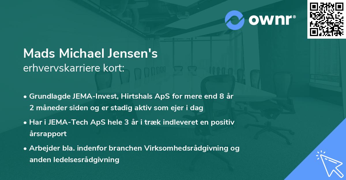 Mads Michael Jensen's erhvervskarriere kort