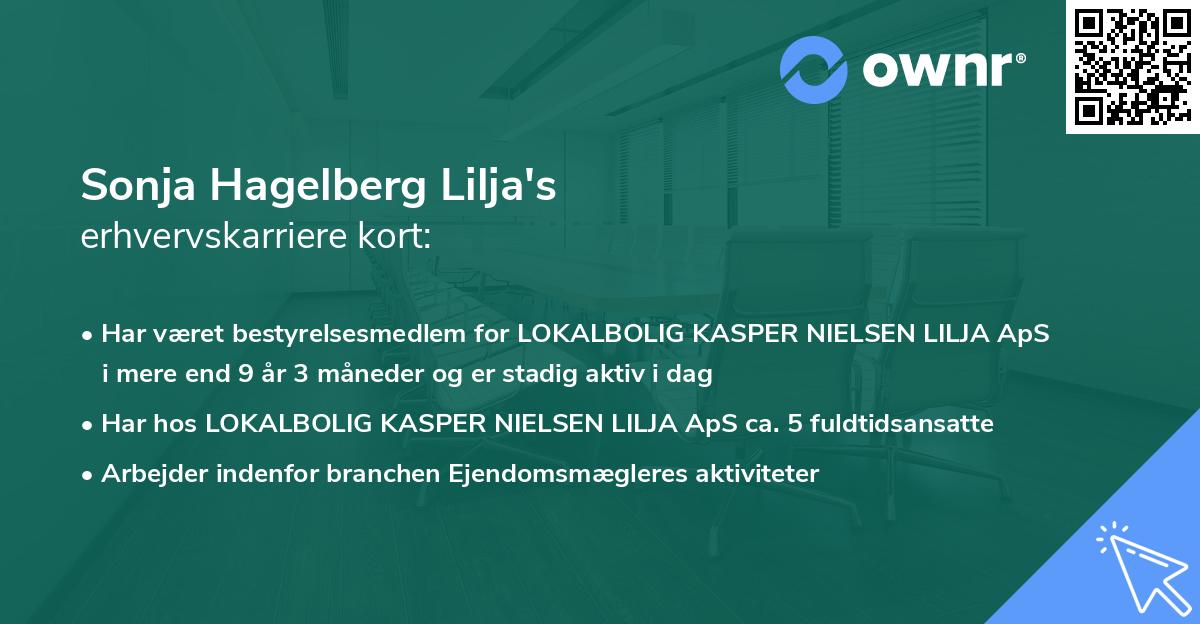 Sonja Hagelberg Lilja's erhvervskarriere kort