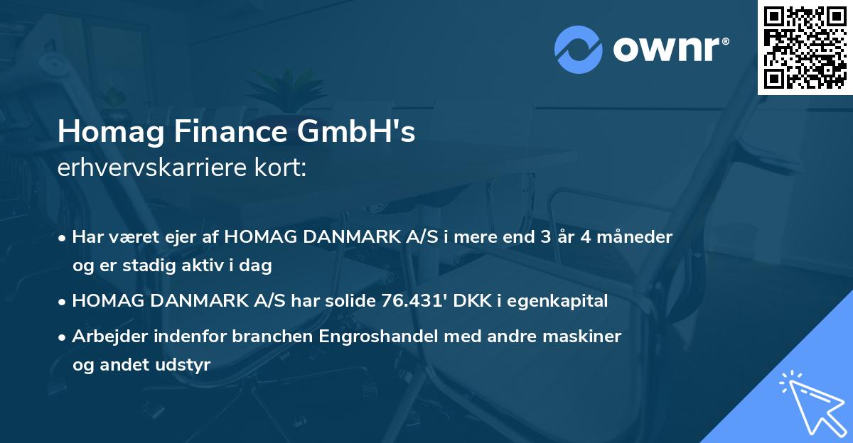 Homag Finance GmbH's erhvervskarriere kort