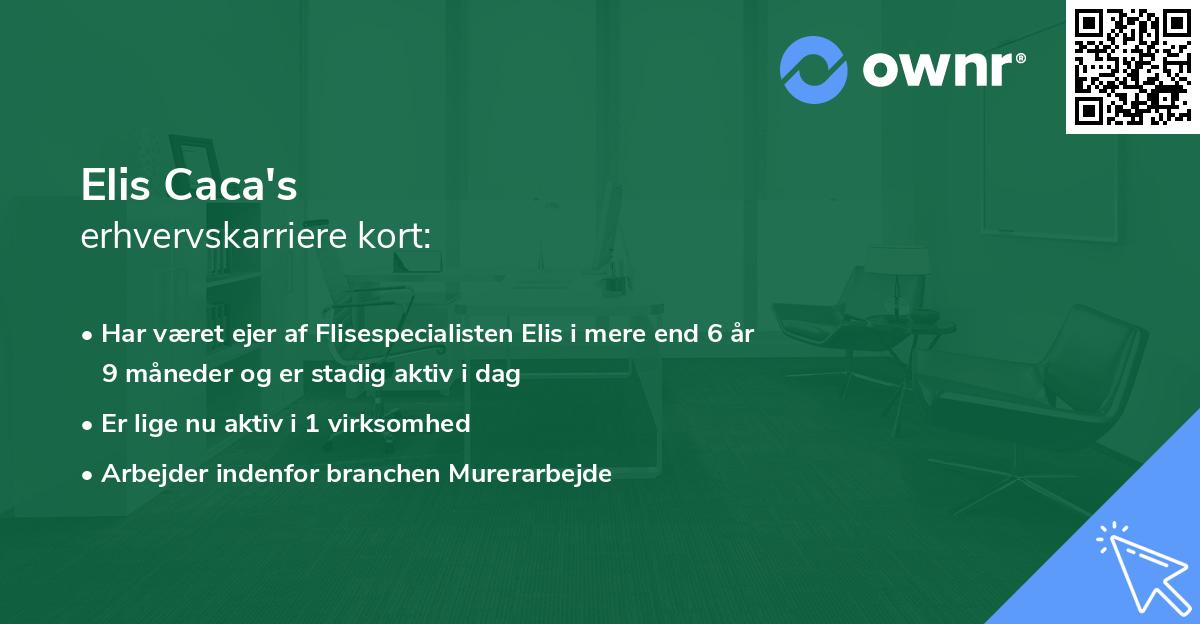 Elis Caca's erhvervskarriere kort
