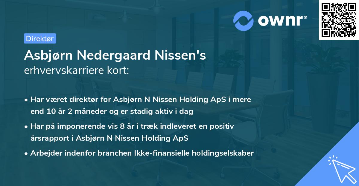 Asbjørn Nedergaard Nissen's erhvervskarriere kort