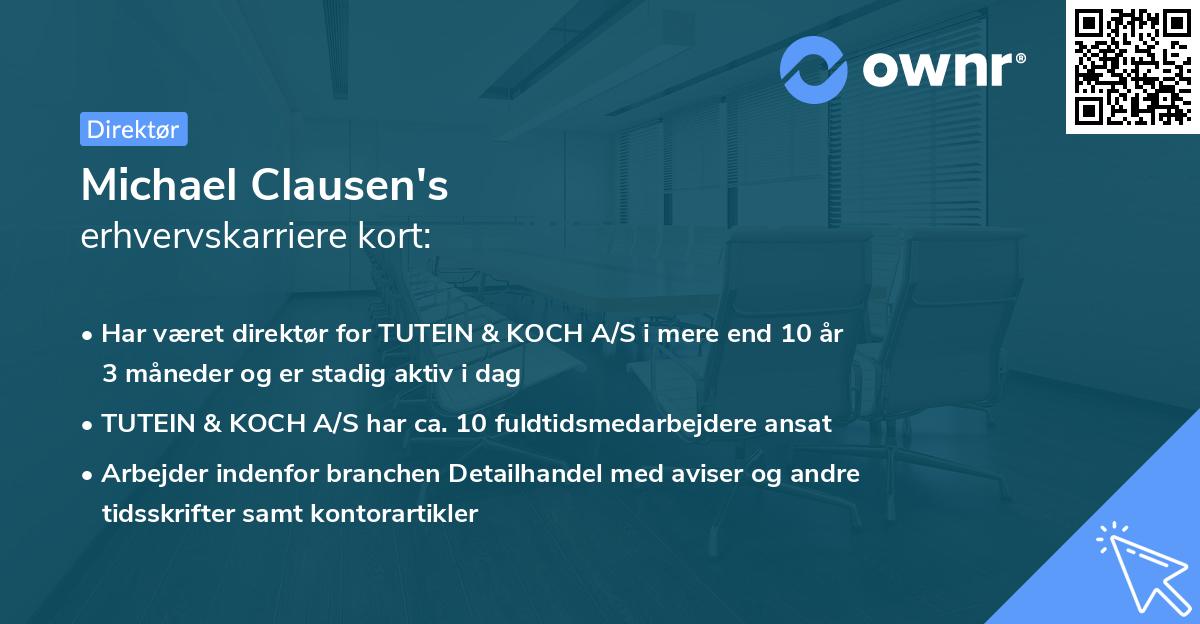 Michael Clausen's erhvervskarriere kort