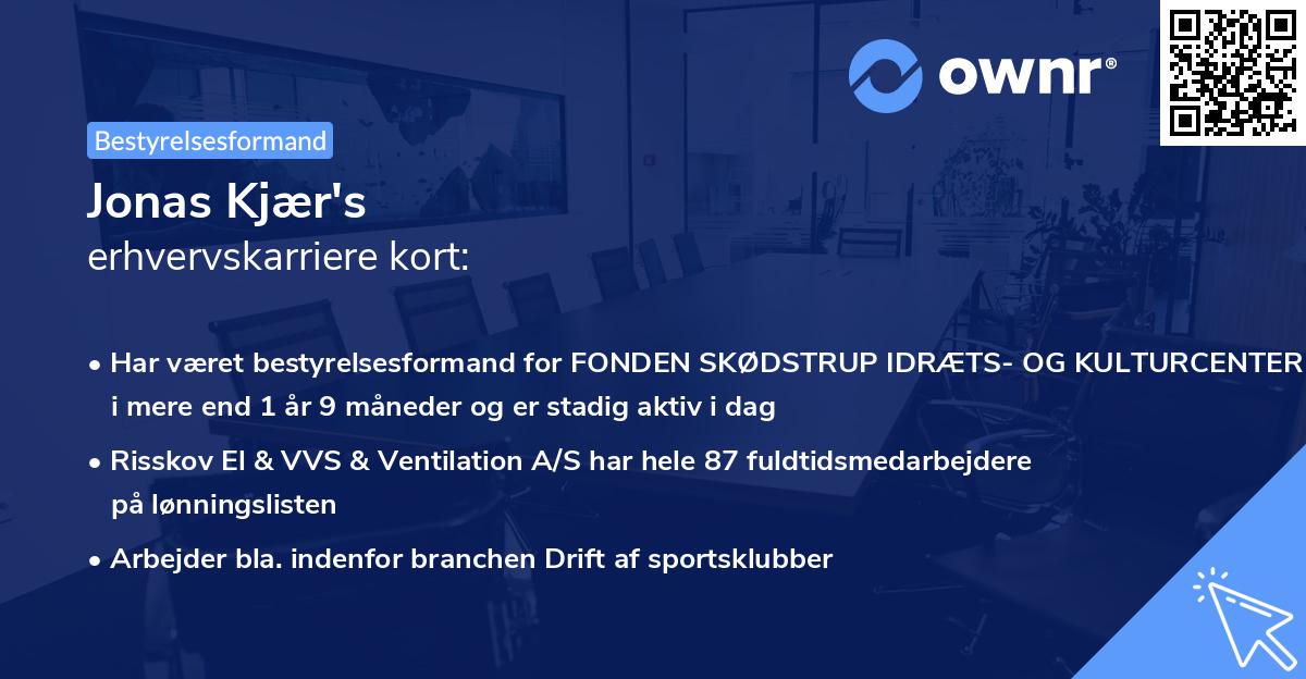 Jonas Kjær's erhvervskarriere kort