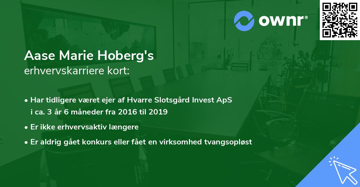 Aase Marie Hoberg's erhvervskarriere kort