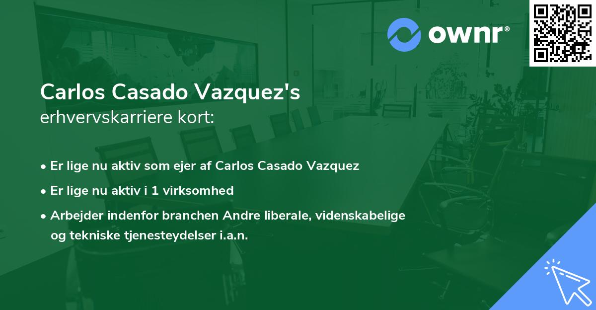 Carlos Casado Vazquez's erhvervskarriere kort