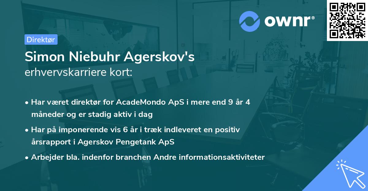 Simon Niebuhr Agerskov's erhvervskarriere kort