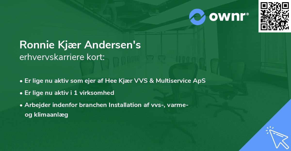 Ronnie Kjær Andersen's erhvervskarriere kort