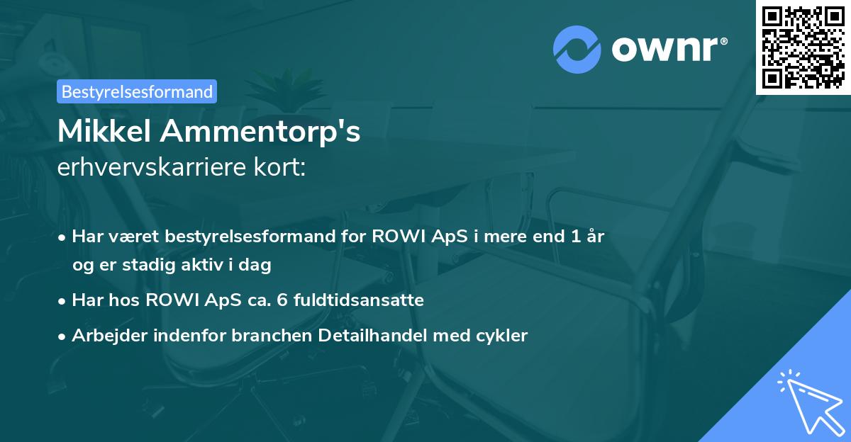 Mikkel Ammentorp's erhvervskarriere kort