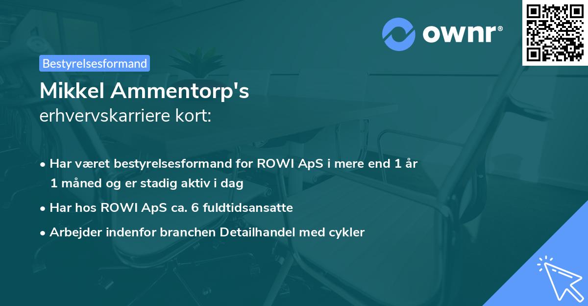 Mikkel Ammentorp's erhvervskarriere kort