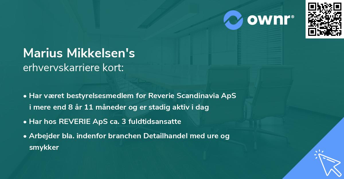 Marius Mikkelsen's erhvervskarriere kort