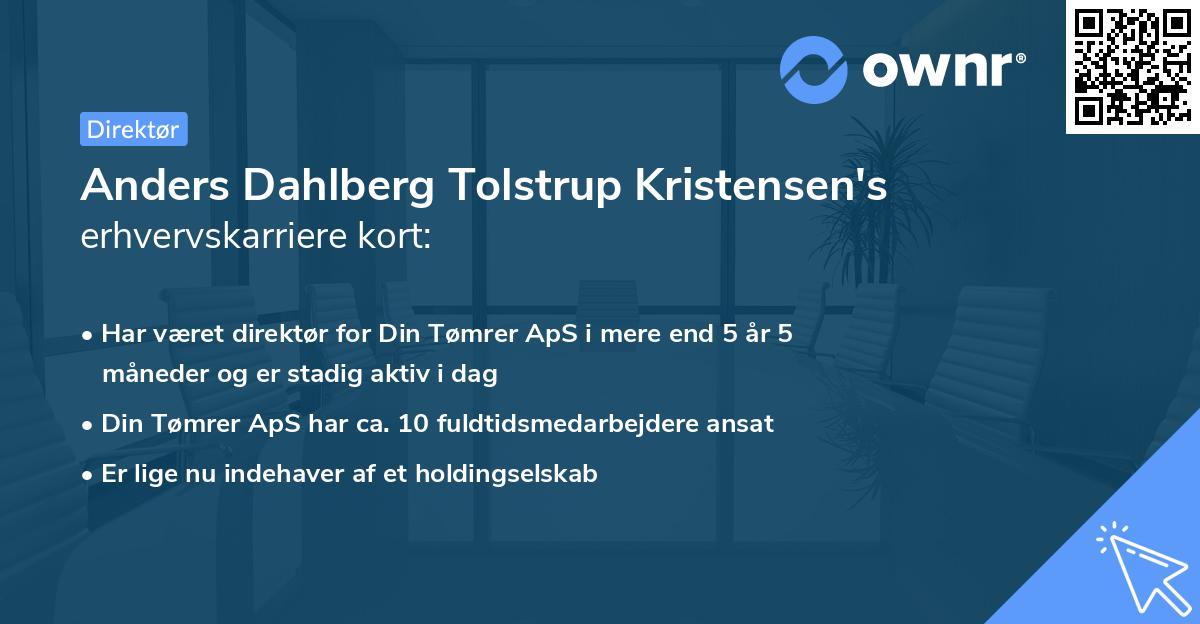 Anders Dahlberg Tolstrup Kristensen's erhvervskarriere kort