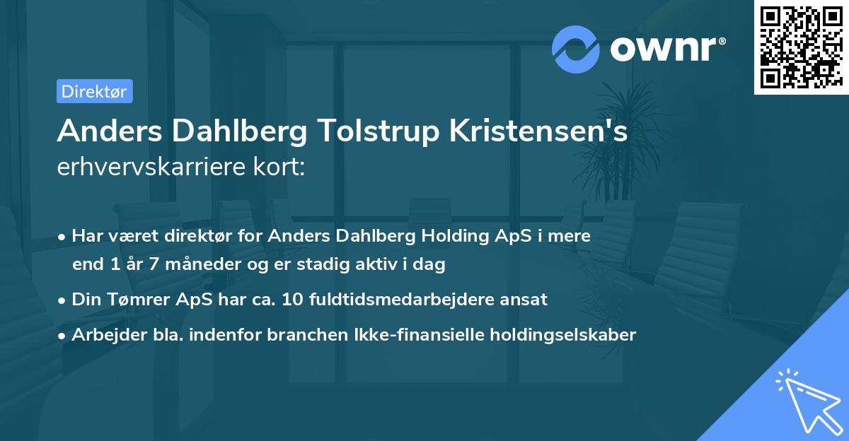 Anders Dahlberg Tolstrup Kristensen's erhvervskarriere kort