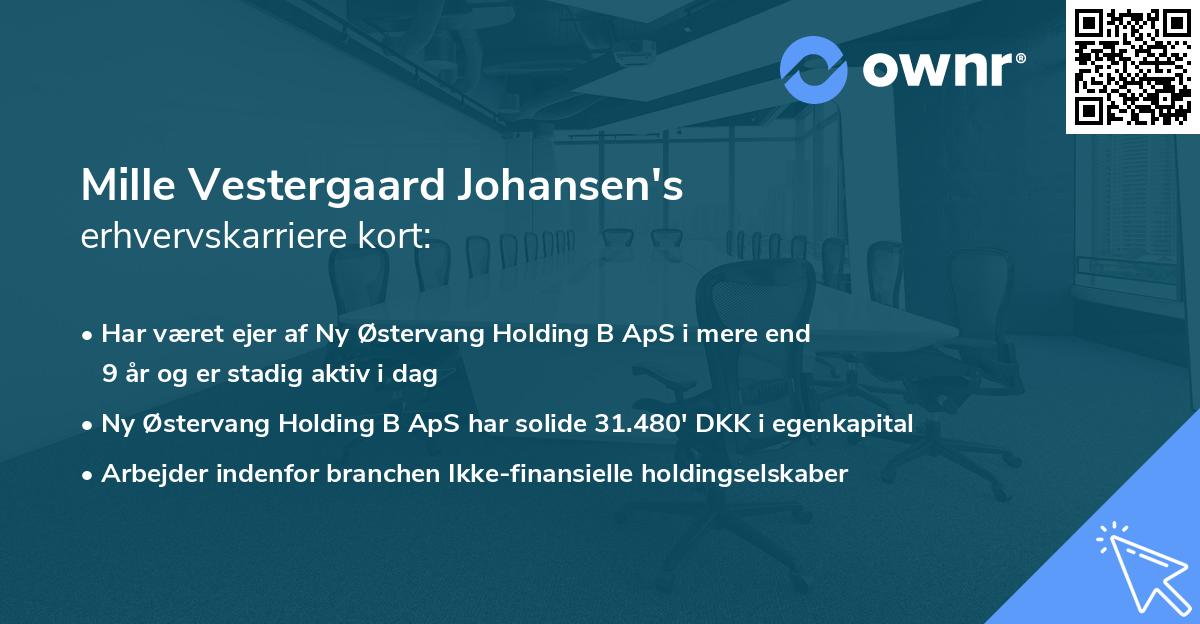 Mille Vestergaard Johansen's erhvervskarriere kort