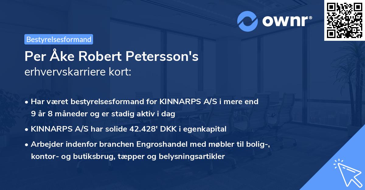 Per Åke Robert Petersson's erhvervskarriere kort