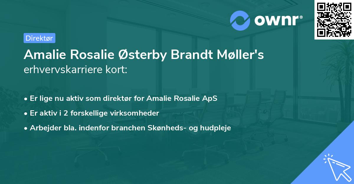 Amalie Rosalie Østerby Brandt Møller's erhvervskarriere kort