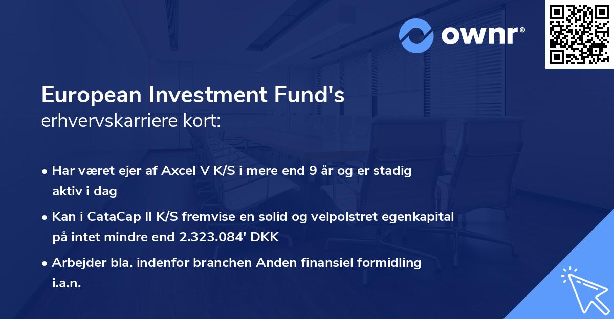 European Investment Fund's erhvervskarriere kort
