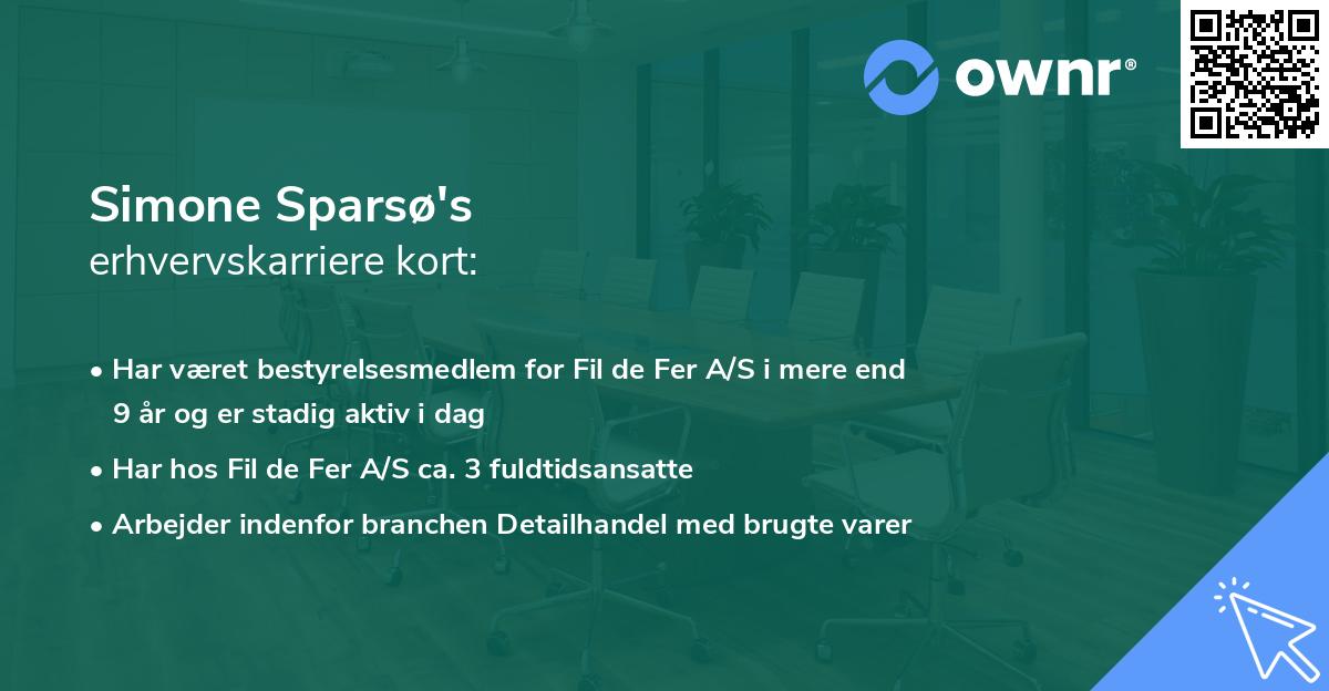 Simone Sparsø's erhvervskarriere kort