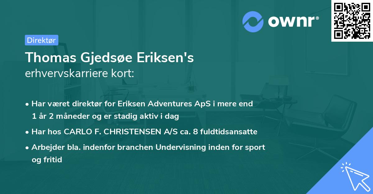 Thomas Gjedsøe Eriksen's erhvervskarriere kort