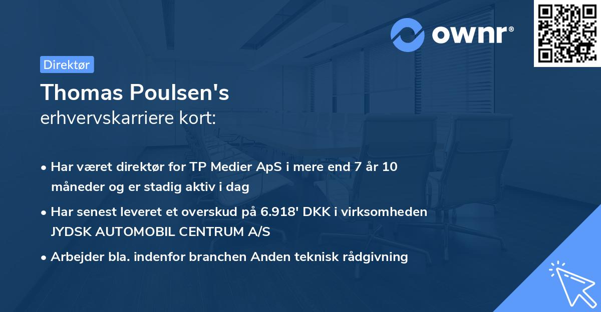 Thomas Poulsen's erhvervskarriere kort