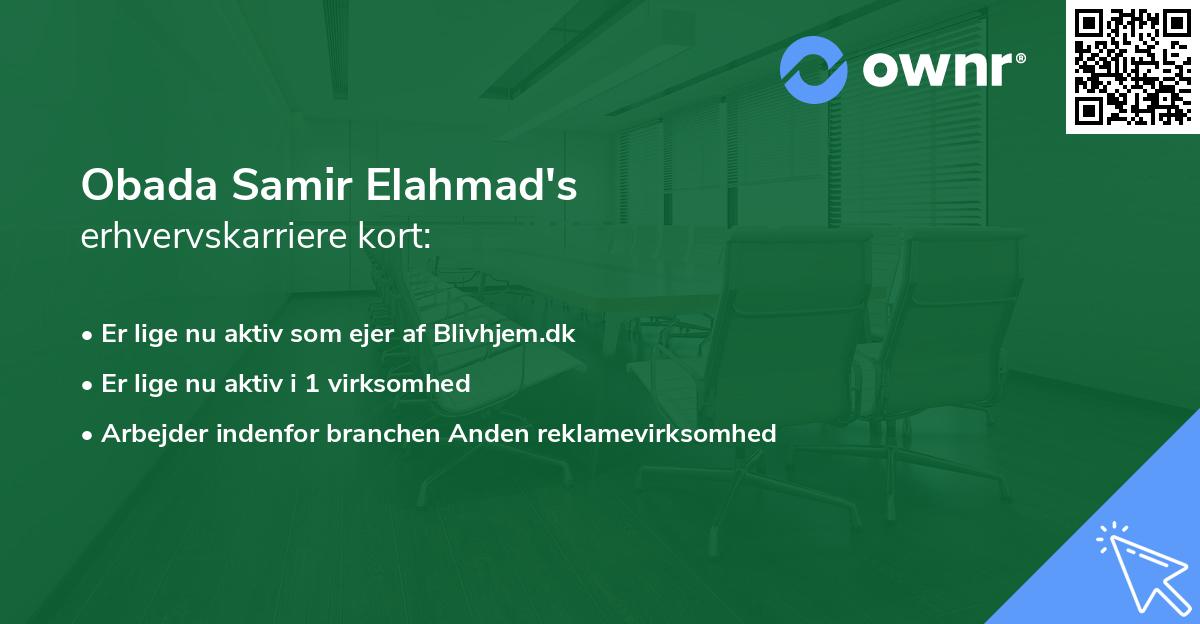 Obada Samir Elahmad's erhvervskarriere kort