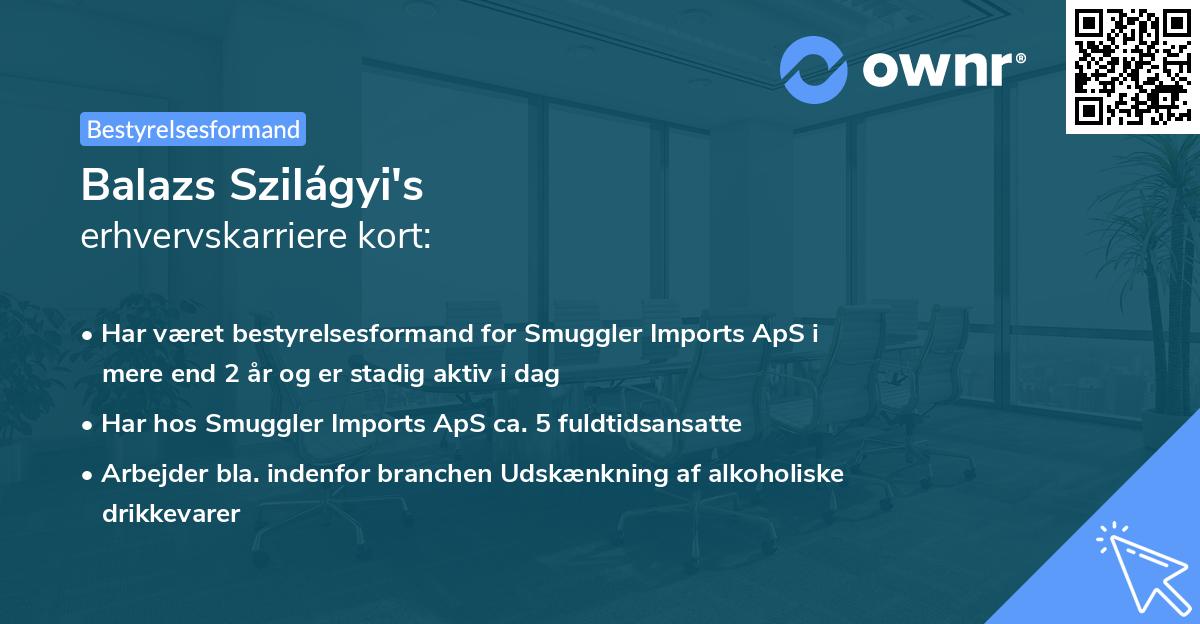 Balazs Szilágyi's erhvervskarriere kort